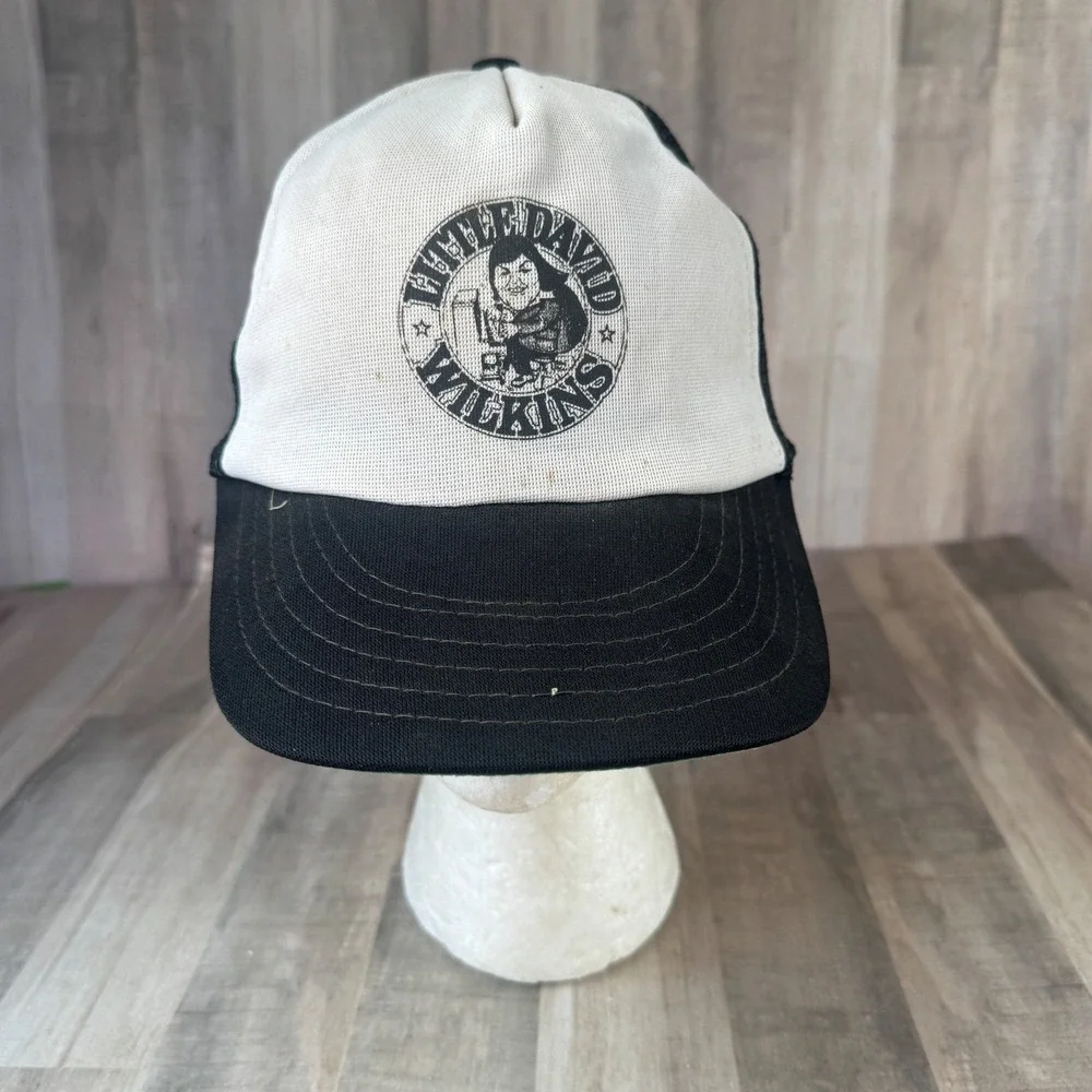 Vintage Little David Wilkins Trucker Snapback Hat Mesh White